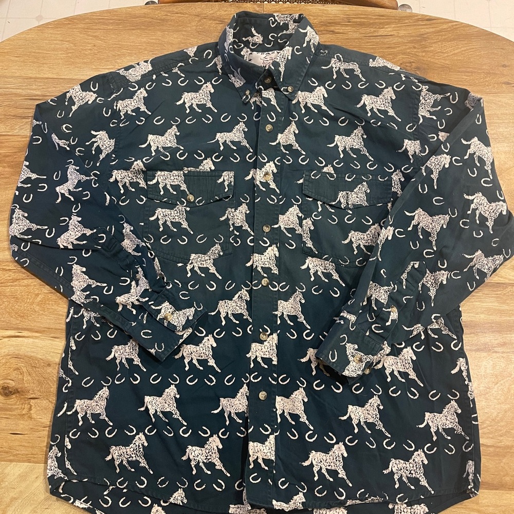Crazy Cowboy Long Sleeve Rodeo Button-Up Shirt
